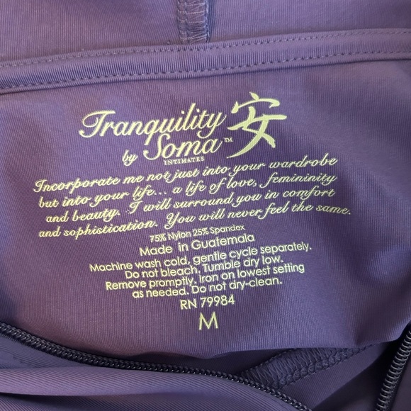 Tranquility by Soma Full Zip Color Block Activewear Hooded Jacket SZ Med… - Picture 7 of 7